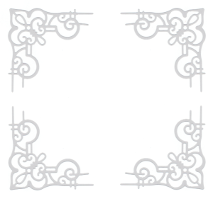 Scrapki papierowe białe perłowe Narożniki ozdobne - 4 sztuki