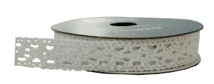 Koronka materiałowa biała 12mm 3m