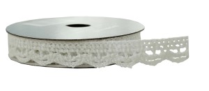 Koronka materiałowa biała 10mm 3m