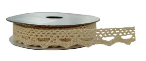 Koronka materiałowa ecru 12mm 3m