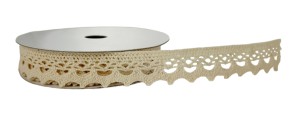 Koronka materiałowa ecru 15mm 5m