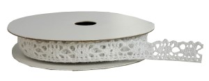 Koronka materiałowa biała 12mm 5m