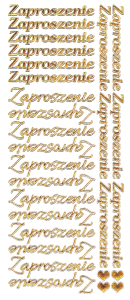 Stickersy, naklejki złote 10x24cm - Zaproszenie