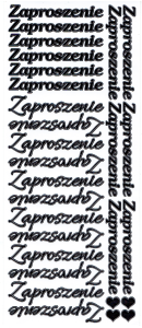 Stickersy, naklejki czarne 10x24cm - Zaproszenie