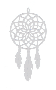 Scrapki papierowe makrama, łapacz snów, białe - 5 sztuk