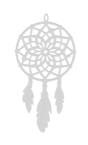 Scrapki papierowe białe perłowe makrama, łapacz snów - 5 sztuk