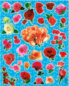 Naklejki foliowe płaskie 20x25cm arkusz - kwiaty, kwiatki, róże