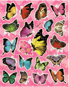 Naklejki foliowe płaskie 20x25cm arkusz - motyle, motylki