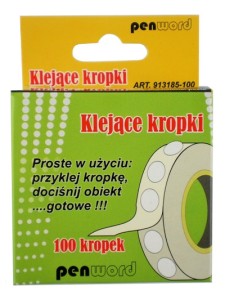 Klejące kropki 12mm 100szt - bezbarwne