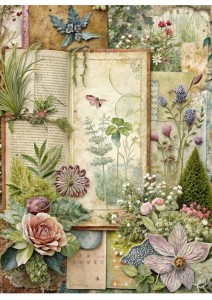 Papier ryżowy A4 Artando do decoupage - ogród, kwiaty, rośliny, napisy, Vintage