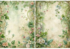 Papier ryżowy A4 Artando do decoupage - ogród, kwiaty, rośliny, Vintage
