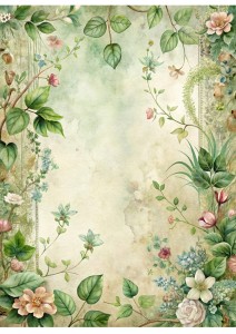 Papier ryżowy A4 Artando do decoupage - ogród, kwiaty, rośliny, Vintage