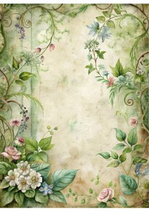 Papier ryżowy A4 Artando do decoupage - ogród, kwiaty, rośliny, Vintage