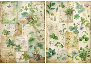Papier ryżowy A4 Artando do decoupage - ogród, rośliny, zioła, napisy, Vintage