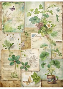 Papier ryżowy A4 Artando do decoupage - ogród, rośliny, zioła, napisy, Vintage