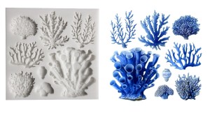 Foremka silikonowa - trawy morskie, liście, rośliny, glony