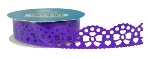 Koronka samoprzylepna kokardki 1m  - fioletowa
