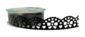 Koronka samoprzylepna kokardki 1m  - czarna