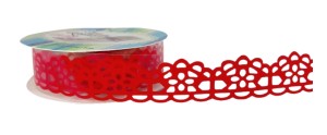 Koronka samoprzylepna wzorek 1m  - czerwona
