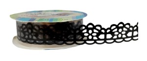 Koronka samoprzylepna wzorek 1m  - czarna