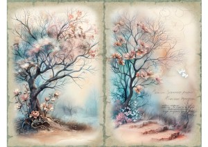 Papier ryżowy A4 Artando do decoupage - widok, pejzaż, drzewa