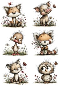 Papier ryżowy A4 Artando do decoupage - zwierzęta, ptaki, kwiaty