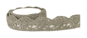 Koronka samoprzylepna materiałowa szara 15mm 1m