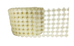 Perełki kwiatki na taśmie 15mm 10,5cm 50cm