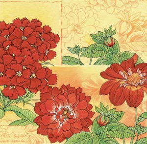Serwetka decoupage 33x33 cm - kwiaty