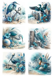 Papier ryżowy A4 Artando do decoupage - morze, plaża, zwierzęta, rośliny morskie  (1)