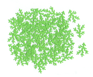 Scrapki papierowe liście, listki 25mm 50szt jasnozielone