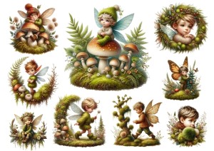 Papier klasyczny A4 Artando do decoupage - las, mech, grzyby, zając, żaba, owady (1)