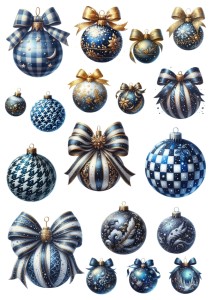 Papier ryżowy A4 do decoupage Artando - bombki, kokardki 