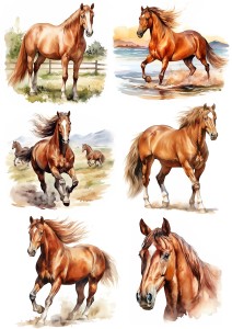 Papier klasyczny A4 do decoupage - konie, koniki, koń, konik (1)