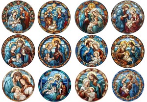 Papier klasyczny A4 do decoupage - żłóbek, szopka, witraże, Boże Narodzenie