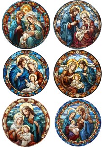 Papier klasyczny A4 do decoupage - żłóbek, szopka, witraże, Boże Narodzenie