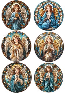 Papier klasyczny A4 do decoupage - anioły, aniołki, witraże