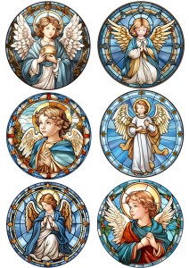 Papier klasyczny A4 do decoupage - anioły, aniołki, witraże