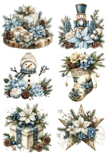Papier klasyczny A4 do decoupage - ozdoby, bombki, kwiaty, szyszki, stroiki, święta