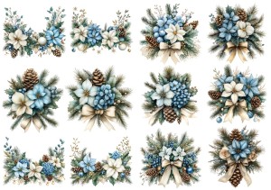 Papier klasyczny A4 do decoupage - kwiaty, bukiety, szyszki, stroiki, święta