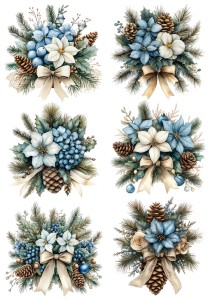 Papier klasyczny A4 do decoupage - kwiaty, bukiety, szyszki, stroiki, święta