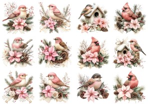Papier klasyczny A4 do decoupage - ptaki, ptaszki, budki, stroiki
