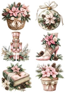 Papier klasyczny A4 do decoupage - bombki, ozdoby, kwiaty, stroiki, święta