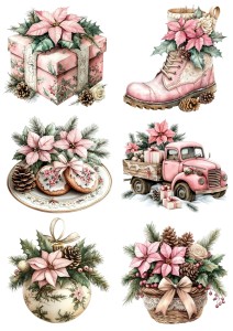 Papier klasyczny A4 do decoupage - bombki, ozdoby, kwiaty, stroiki, święta