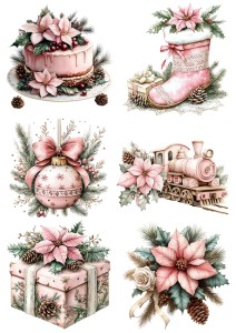 Papier klasyczny A4 do decoupage - bombki, ozdoby, kwiaty, stroiki, święta