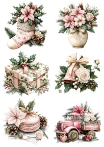 Papier klasyczny A4 do decoupage - bombki, ozdoby, kwiaty, stroiki, święta