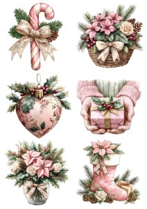 Papier klasyczny A4 do decoupage - bombki, ozdoby, kwiaty, stroiki, święta