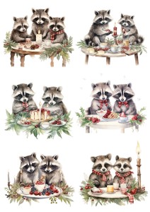 Papier klasyczny A4 do decoupage - zwierzęta, szopy, świece, święta, zima
