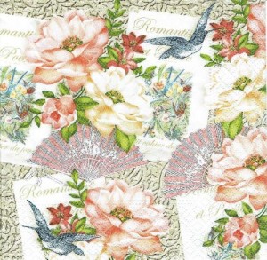 Serwetka decoupage 33x33 cm - kwiaty, róże