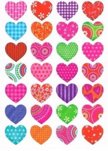 Naklejki, stickersy - serca